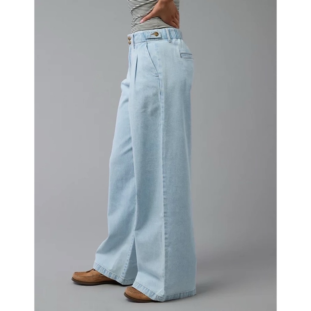 American Eagle Outfitters Light Blue Wide Leg Jeans - Picture 2 of 13